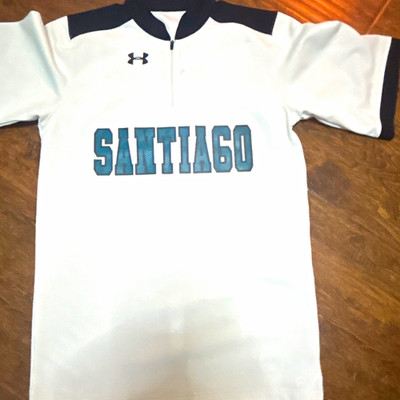 Under Armour Santiago 1/4 Zip Golf Polo Colorblock White/Black/Blue Men s M