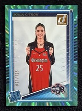 2025 SONIA CITRON Donruss WNBA Teal Laser Rated Rookie #87 RC /125 Mystics