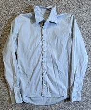Men s Burberry London Baby Blue Nova Check Button Down Shirt. Size S.