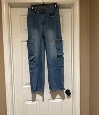 Romwe Zipper Pocket Jeans Size 6 (28x29)