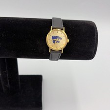 Kansas State University KSU Watch Women’s Gold Plated Leather Strap Powercat