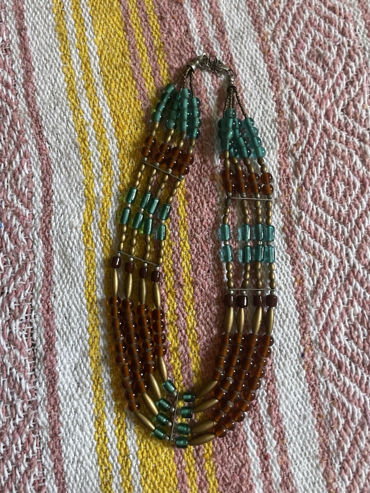 Beaded Layered Statement Necklace - image 1
