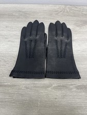 Vintage Fownes Black Leather Gloves HAC11