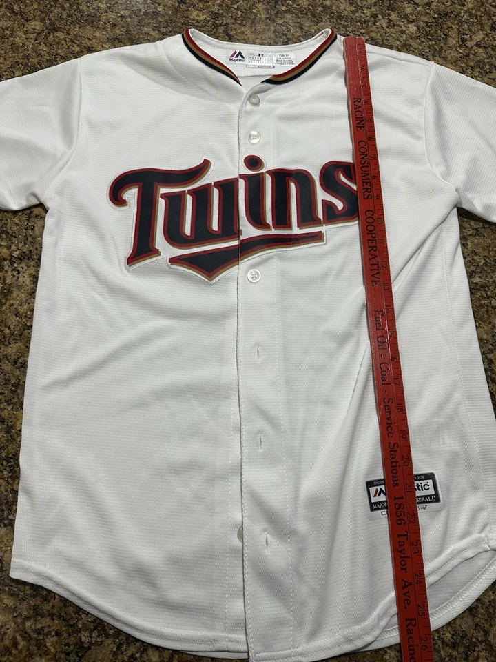 Camiseta deportiva 48 Torii Hunter Minnesota Twins blanca talla juvenil grande majestuosa base fresca Foto 4 de 4
