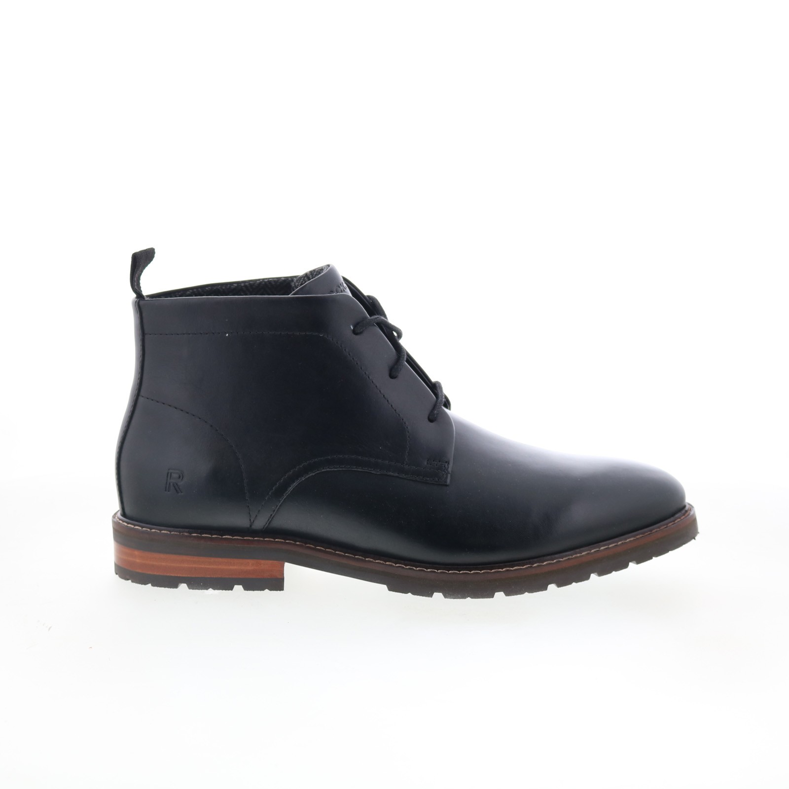 Rockport Caspe RMCASPE Mens Black Leather Lace Up Chukkas Boots