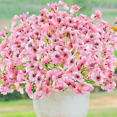 24 Pcs Artificial Flowers Outdoor Decoration, UV Resistant Silk Fall Faux Flower