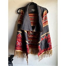 Southwestern Fringe Vest Boho Aztec Blanket L...