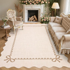 CAROMIO 160 X 230 Cm Modern Scalloped Rugs Living Room, Washable Carpet for Bedr