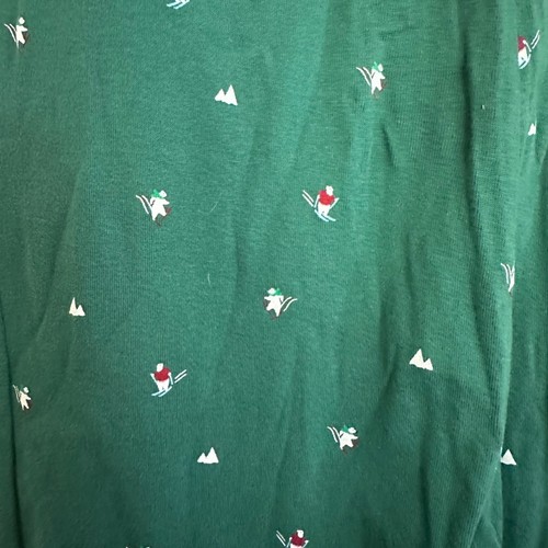 Women's Wonder Shop Pajama Pants Green Polar Bear Skiing Print Size M Cozy Sleep - Picture 5 of 6