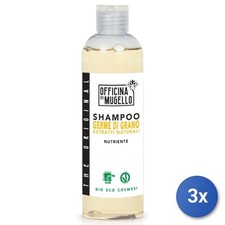 3x Officina Del Mugello Shampooing 250 Ml. Bio Germe De Blé