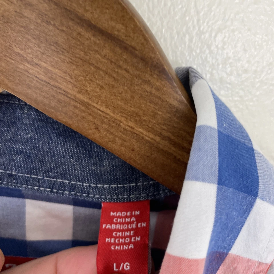 IZOD Shirt Mens Large Multicolor Plaid Long Sleeve Button Down 100% Cotton - Image 3 of 4