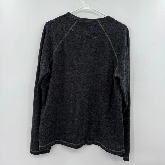 Camisa Henley Algodón Manga Larga Carbon2Cobalto Para Hombres Talla L Senderismo Aire Libre Foto 4 de 4