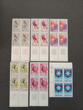 BLOCS DE 4 JEUX OLYMPIQUES GRENOBLE TIMBRES N° 1543 A 1547 DE 1968   1520NEUFS**