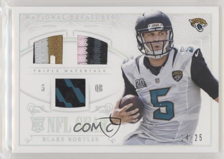 Blake Bortles Panini National Treasures Rookie NFL Gear Dual Materials Signatures #BB Prime