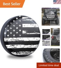 Durable American Flag Spare Tire Cover - Fits Jeep Wrangler Rv Truck 14-18
