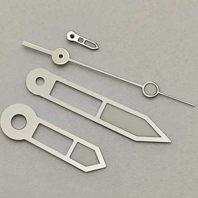 14.5x14.5x9.75x3mm Silver Trim Green Lume Watch Hands Set for NH39 Movement