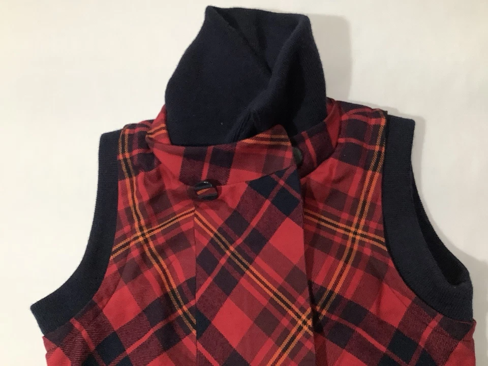 L.A.M.B. Lamb X Small Vest Red Black Gwen Stefani Tartan Plaid Women’s New 2007 - Image 4 of 4