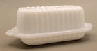 Vintage 1950'S Hazel Atlas White Milk Glass Half 1/2 Stick Butter Dish & Lid