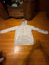 Men  s Columbia Collegiate Out-shield Hybrid Full Zip Hoodie PFG Large Gray EUC