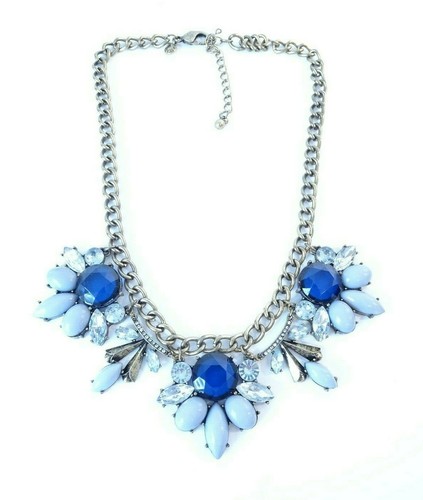 J.Crew Women's Curtain Cabochon Crystal Fan Necklace NWOT 59.50 - Picture 1 of 8