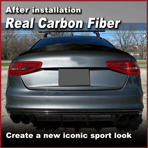 Passt für Audi S4 B8.5 13-16 Carbon Heckspoiler Abrisskante Flügel Spoiler Lippe - Picture 3 of 11