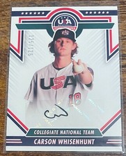 CARSON WHISENHUNT Giants 2022 Panini Stars & Stripes USA CNTS-CW Auto SP #/125