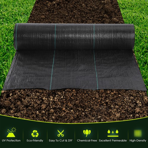 Weed Suppressant Landscape Barrier Weed Control Fabric Membrane Heavy Duty Sheet - Picture 5 of 8