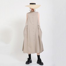 Japanese Irregular Casual Loose Womens Cotton Linen Dress