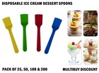 Plastic Ice Cream Dessert Spoons Party Picnic BBQ Food Sampling Jelly Mini Scoop