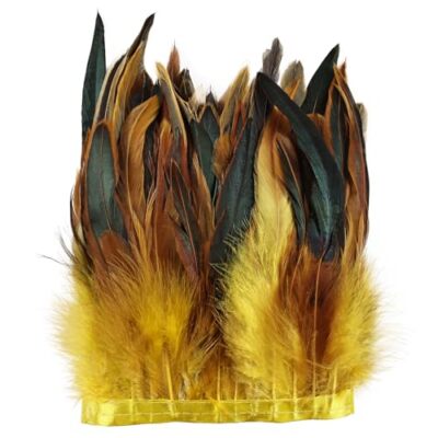  Natural Rooster Feather Trim 5Yards Feather Trim for Sewing 5-8Inch Feather 
