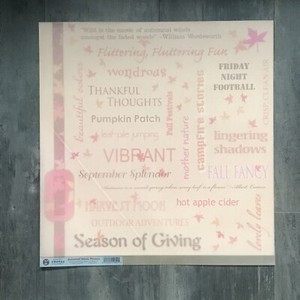 Carson-Dellosa 12x12 AUTUMNAL WINDS PHRASES Vellum - Thanksgiving Fall Pumpkin