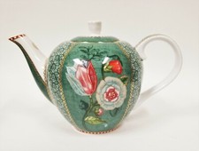PASSIONATELY INSPIRED SMALL SPRING TO LIFE GREEN FLORAL PORCELAIN TEA POT,TEAPOT