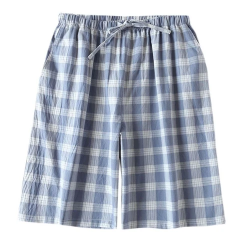 Men's Plaid Sleep Shorts Soft Comfy Drawstring Pockets Cotton Pj Pajama Bottoms - Picture 4 of 24