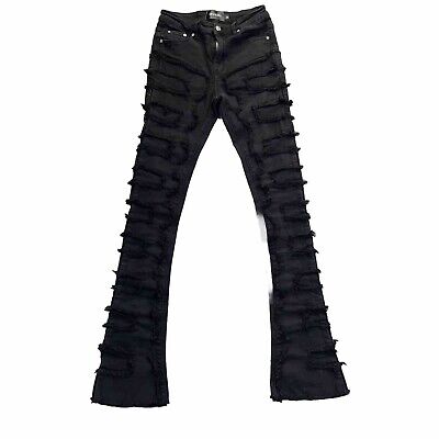 Guapi Jeans Sz 28 (26x35) Obsidian Black Stacked Denim Long Guapi Jeans Sz 28 (26x35) Obsidian Black Stacked Denim Long