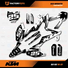 Black & White 6N Racing Graphics Kit fits 16-23 KTM 65sx 65 sx Decal Sticker