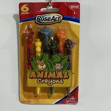 2008 ROSE ART ANIMAL CRAYONS #40169 SIX CRAYO...