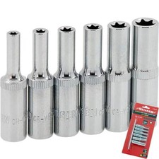 Neilsen Deep Star Profile Sockets E4 - E10 Socket Set 5pc 1/4" Socket Rail