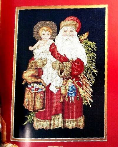 Cross Stitch Pattern Victorian Santa Claus JOY To The WORLD Carol Emmer