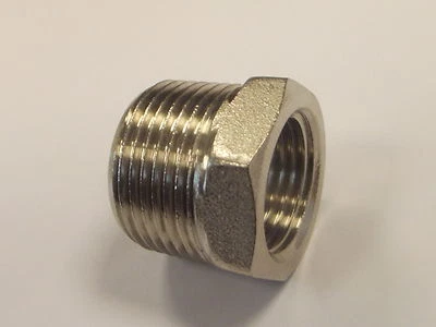 PNEUMAX 3/4"Bsp Male to 1/2"Bsp Female Nickel Plated Reducing Bush , Pneumatic Adapter