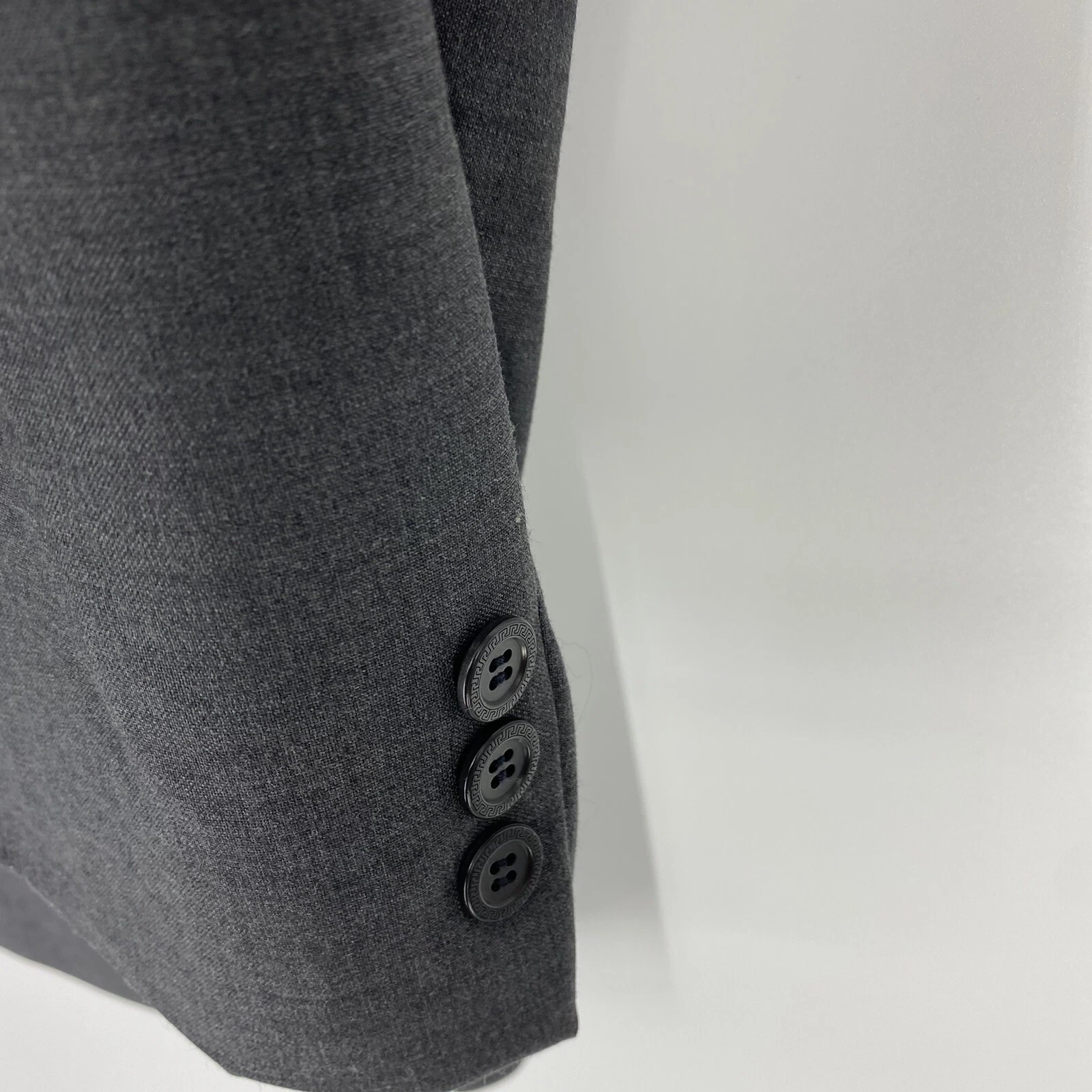 Giacca tuta Versace taglia 52 IT 42 US da uomo grigia classica V2 blazer abito 3 bottoni