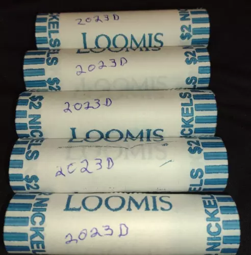 2023 D Jefferson nickel rolls 5-OBW rolls