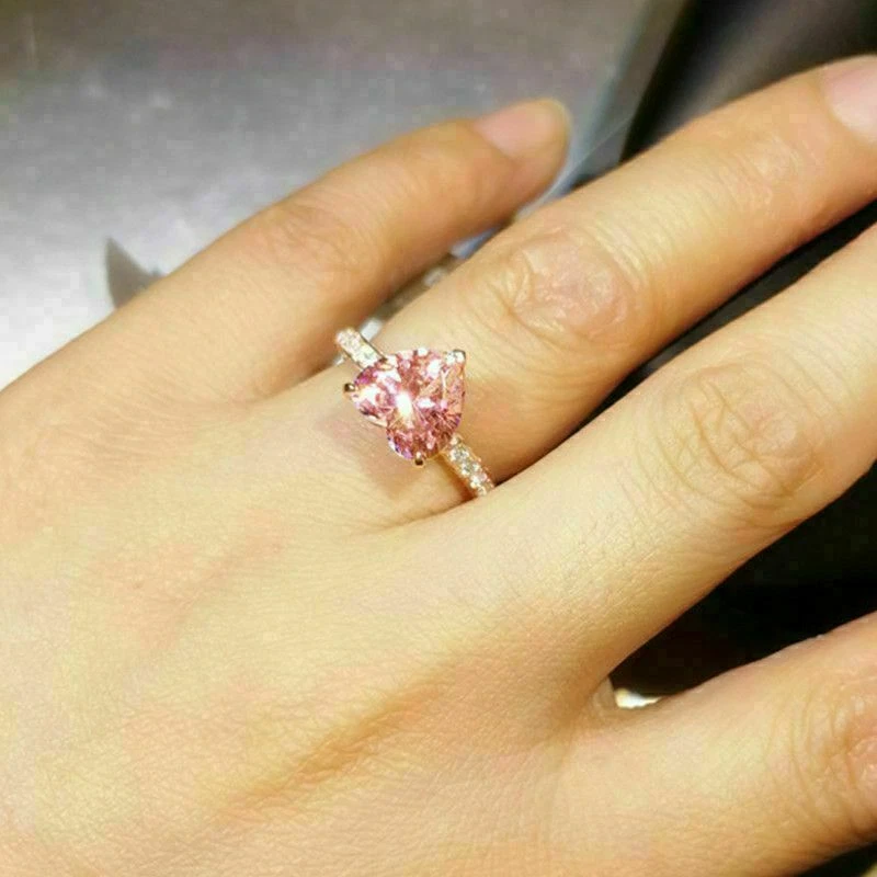Pink diamond hotsell solitaire engagement ring