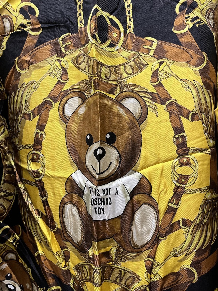Moschino Long Sleeve Shirt Size 18 Silk Scarf Yellow And Black