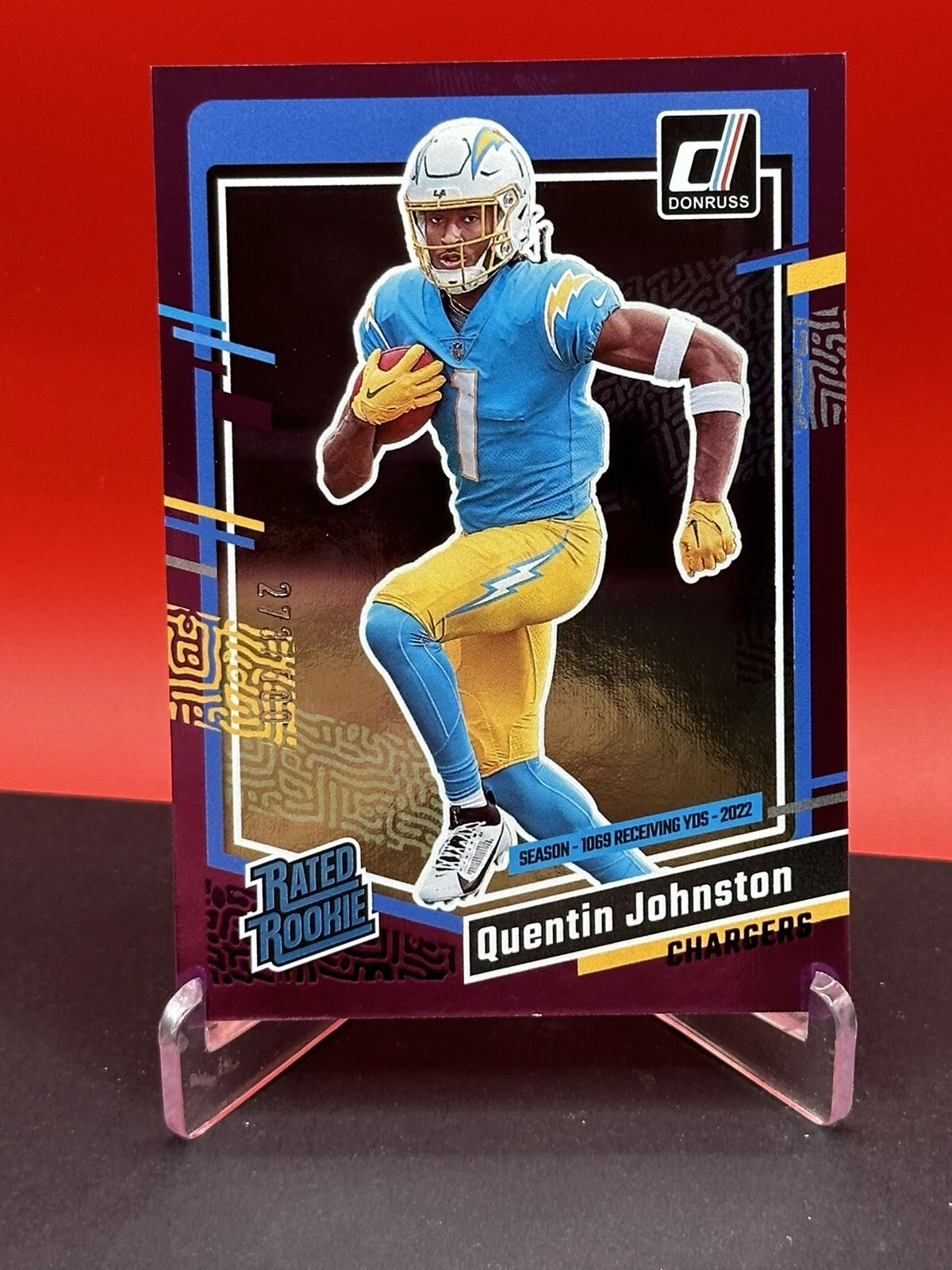 2023 Quentin Johnston Donruss Season Stat Line /500 RC Chargers