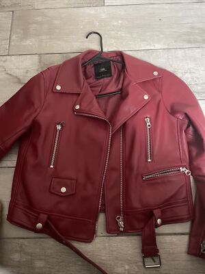 Zara Jacke Zara Rote Lederjacke Zara Leather Jacket Women