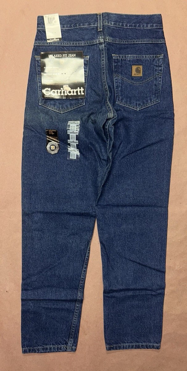Vintage 1990's Carhartt Blue Jeans, Relaxed Fit, Deadstock NWT