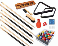 Premium Pool Table 32-Piece Billiard Accessory Kit with Cue Sticks