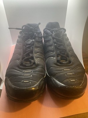 Nike Air Max Plus TN Triple Black Running Shoes Kids Size 6.5
