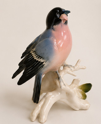 Karl Ens Porcelain Bird Figure Bullfinch Blue Windmill Mark Figurine Rare