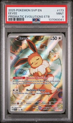 2025 POKEMON PRISMATIC EVOLUTIONS ELITE TRAINER BOX PROMO #173 EEVEE PSA 9